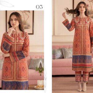 Premium Printed Unstitched 2PC Lawn Suit – Design 3
