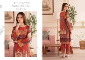 Premium Printed Unstitched 2PC Lawn Suit – Design 5