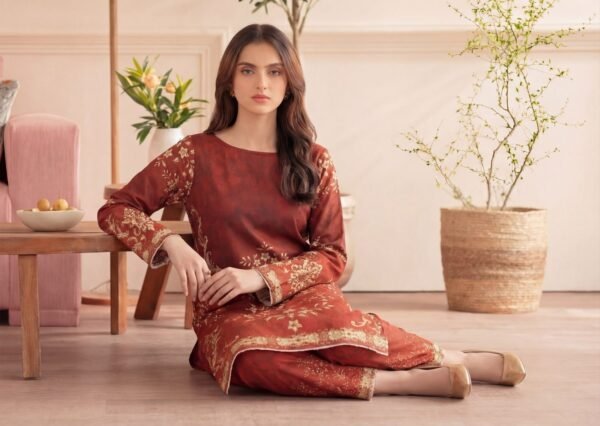 Premium Printed Unstitched 2PC Lawn Suit – Design 7