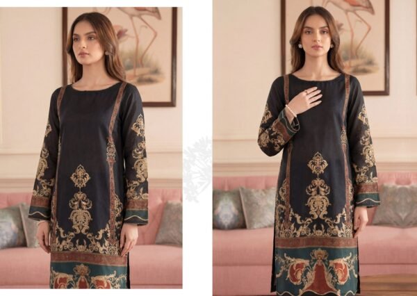 Premium Printed Unstitched 2PC Lawn Suit – Design 9