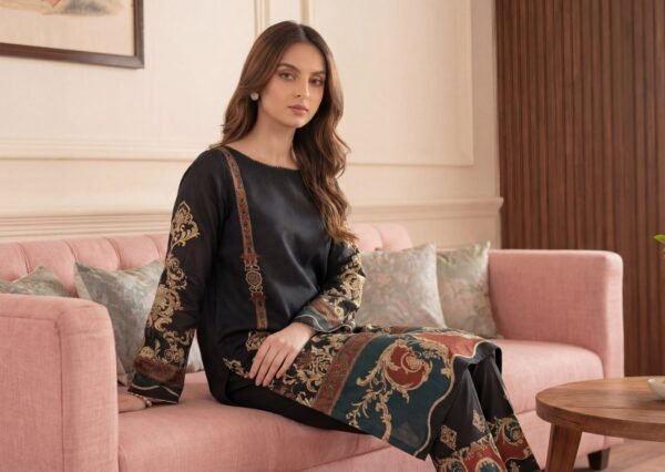 Premium Printed Unstitched 2PC Lawn Suit – Design 9