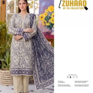 BINSAA1-1.jpg Bin Saad Vol 3 Summer Lawn Suit – Premium Printed Shirt & Voil Dupatta (Design 4)