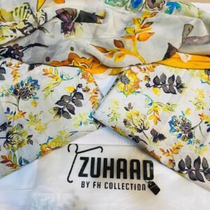 Premium Airjet Lawn 3PC Suit with Chiffon Dupatta | Summer Lawn Collection Pakistan Design 6