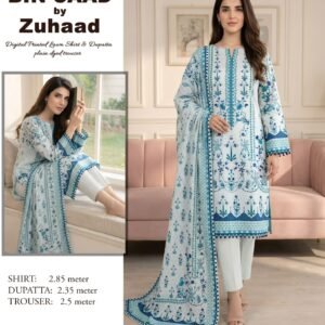 Bin Saad – Premium Unstitched 3PC Lawn Suit Design 18
