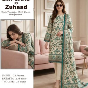 Bin Saad – Premium Unstitched 3PC Lawn Suit Design 10