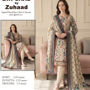 Bin Saad – Premium Unstitched 3PC Lawn Suit Design 5